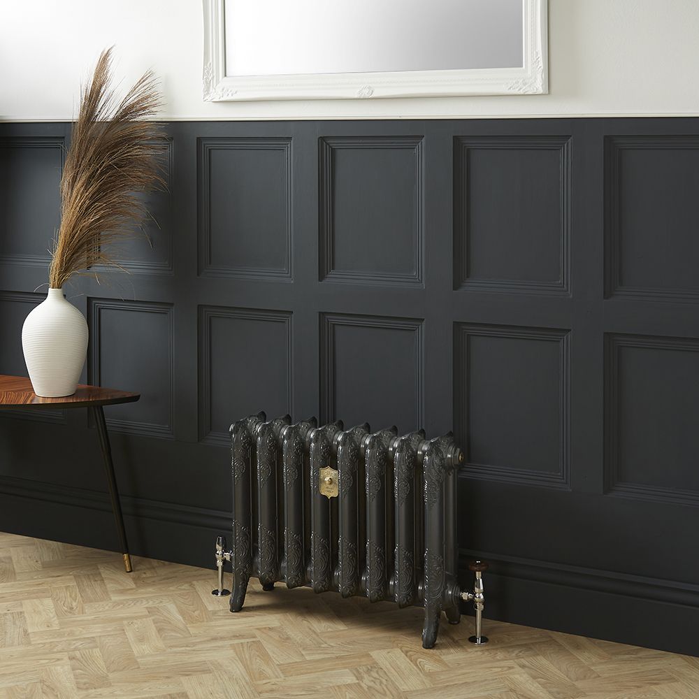 Radiador de Hierro Fundido de 2 Columnas - Altura de 510mm - Acabado de Color Gris Railings Grey de Farrow & Ball - Charlotte