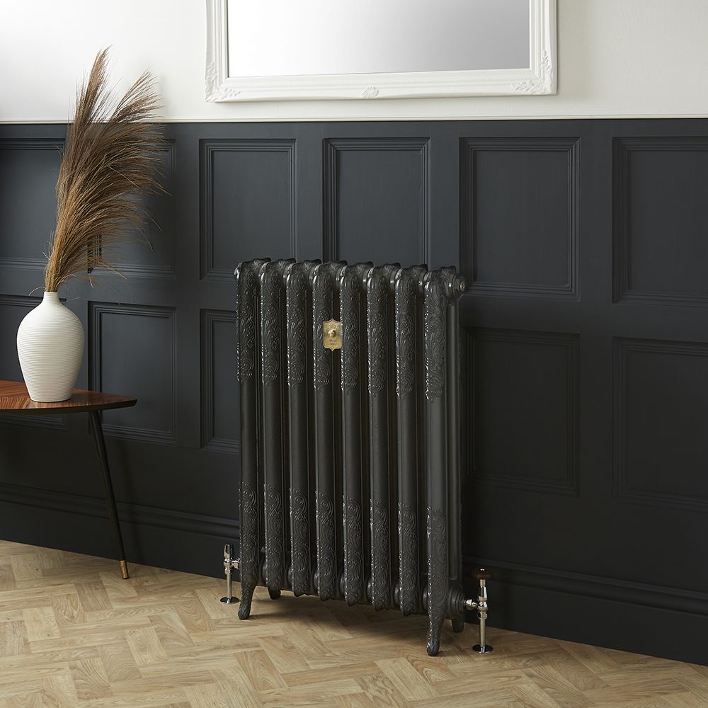 Radiador de Hierro Fundido de 2 Columnas - Altura de 950mm - Acabado de Color Gris Railings Grey de Farrow & Ball - Charlotte