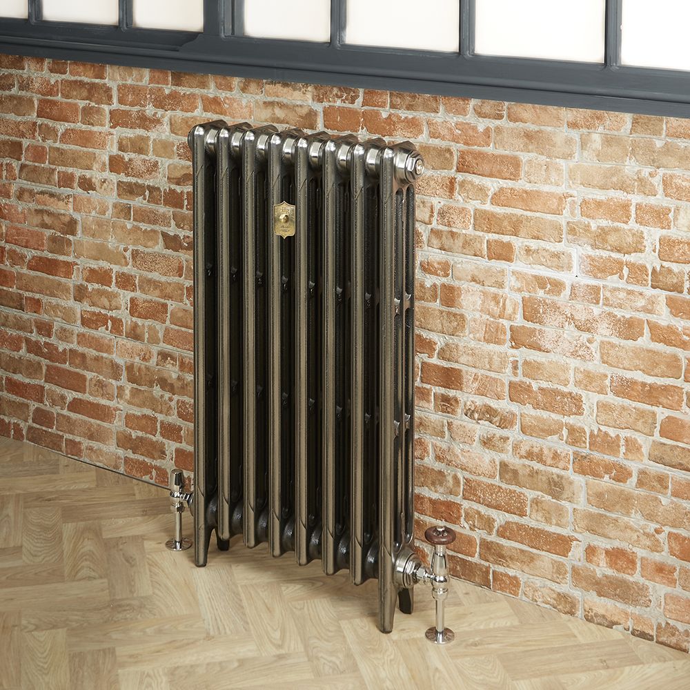 Radiador de Hierro Fundido de 3 Columnas - Altura de 760mm - Acabado Metal Gris Lúcido - Mercury