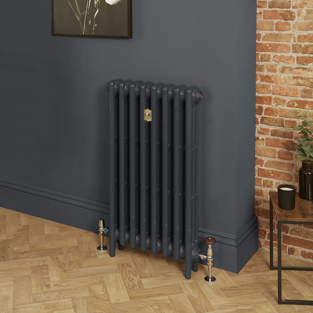 Radiador de Hierro Fundido de 3 Columnas - Altura de 760mm - Acabado de Color Gris Railings Grey de Farrow & Ball - Mercury