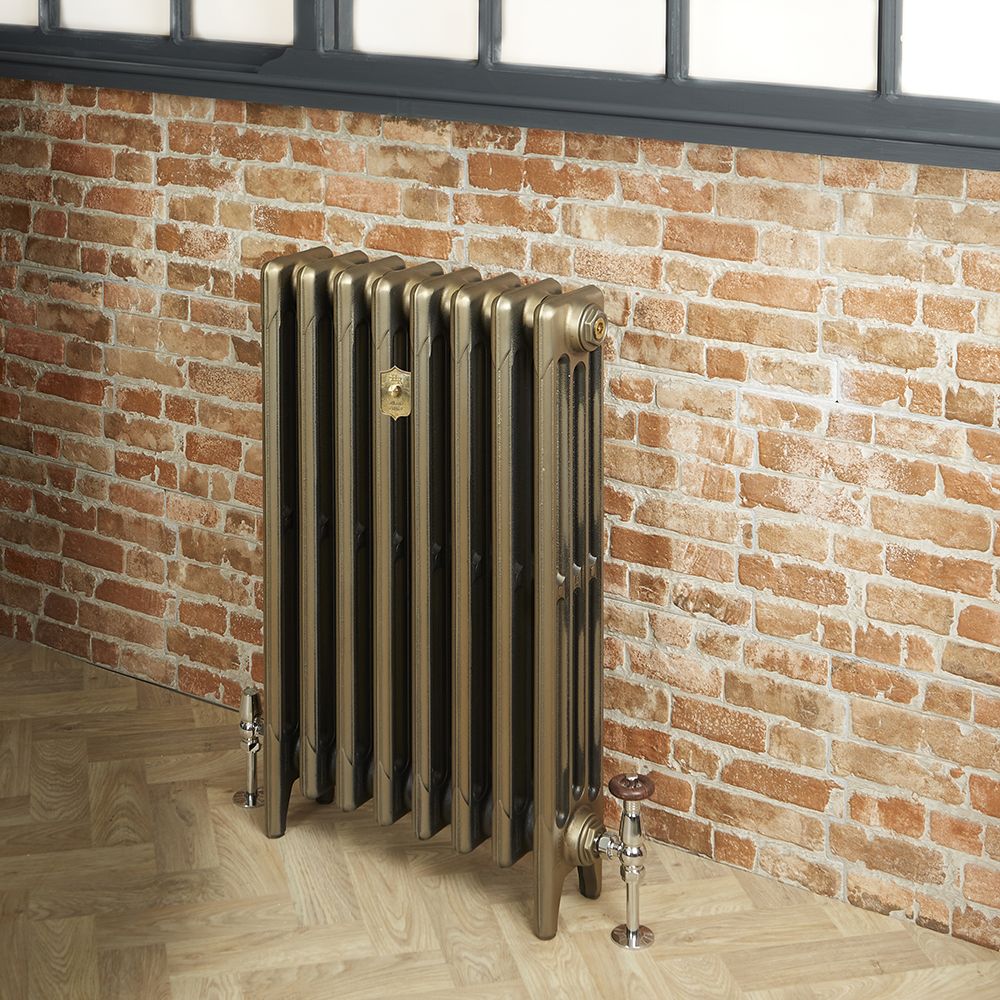Radiador de Hierro Fundido de 4 Columnas - Altura de 560mm - Acabado Color Latón Natural - Mercury