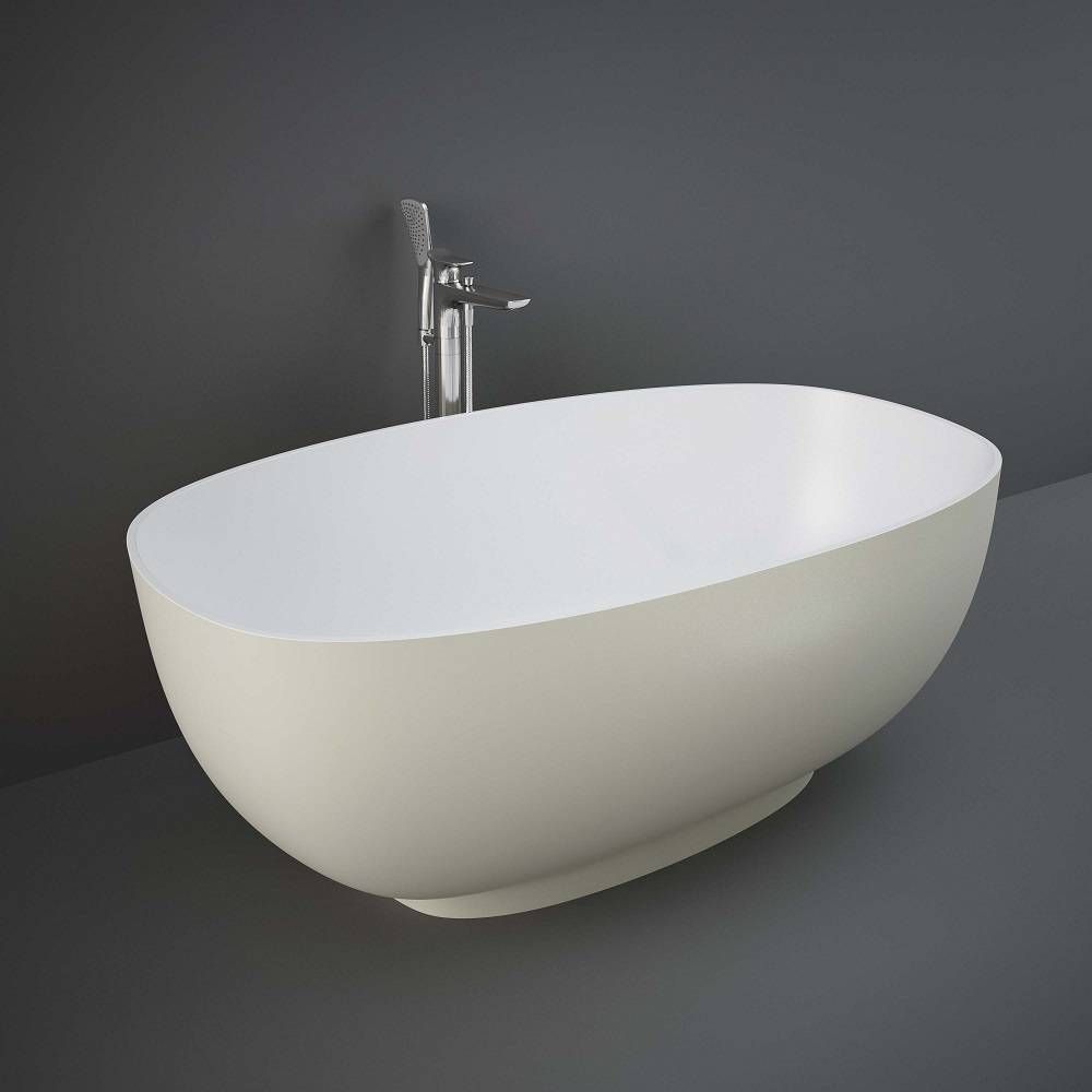 Bañera Exenta Moderna con Doble Respaldo Greige - 1400mm x 753mm - RAK Cloud x Hudson Reed