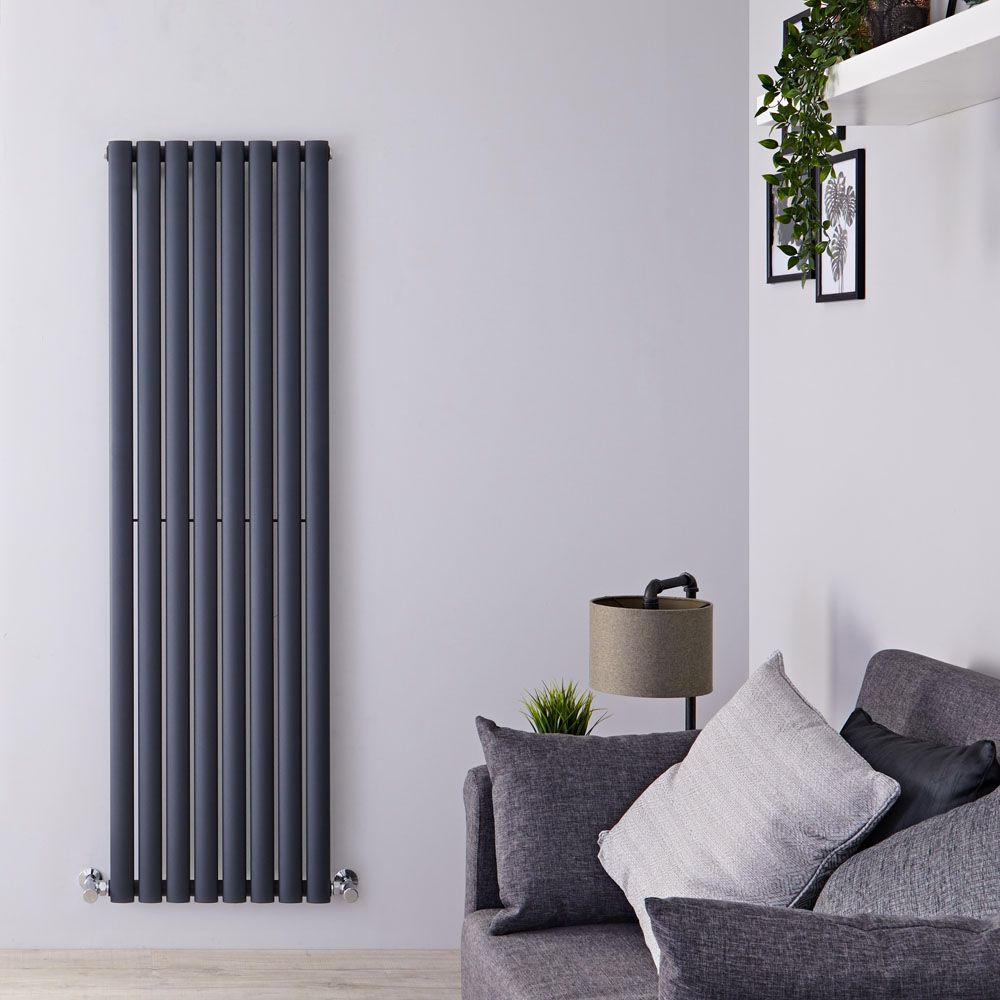 Radiador de Diseño Vertical (Panel Único) 1600mm x 472mm - Antracita - Revive