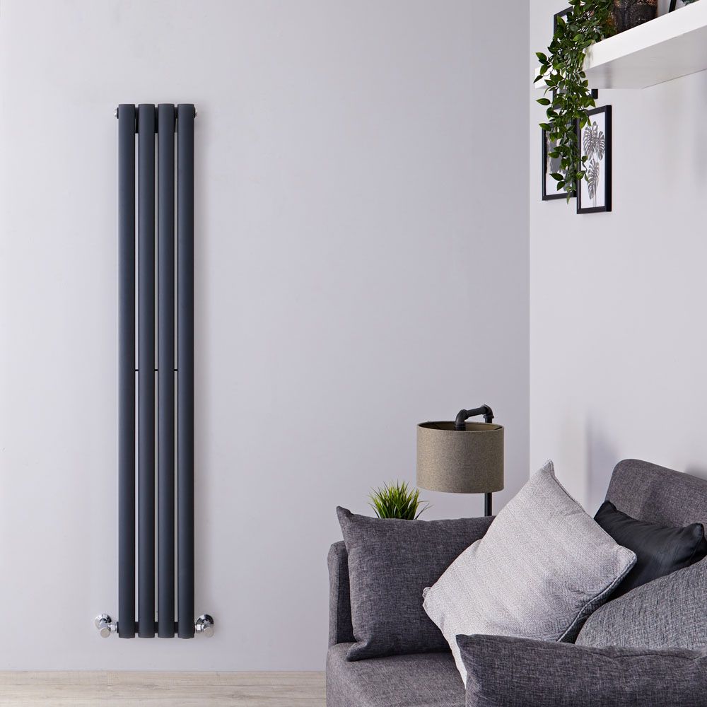 Radiador de Diseño Vertical (Panel Único) 1600mm x 236mm - Antracita - Revive
