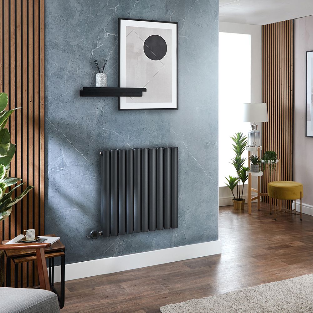 Radiador de Diseño Eléctrico Horizontal - Antracita - Disponible en Distintas Medidas y Termostato Wi-Fi - Opción para Conexión a la Red Eléctrica o con Enchufe - Revive - Fabricado por ECOSO de Hudson Reed