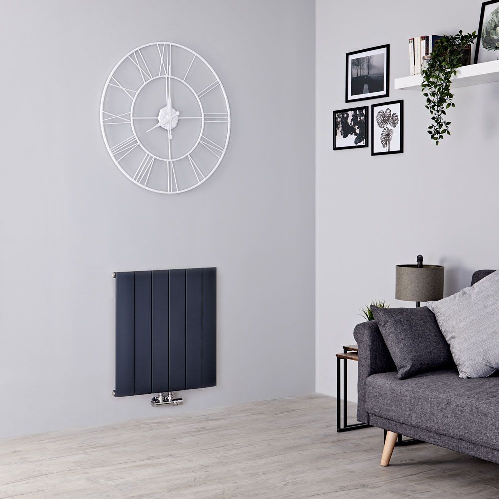 Radiador de Diseño Horizontal Antracita en Aluminio de 600mm - Aurora - Disponible en Distintas Medidas