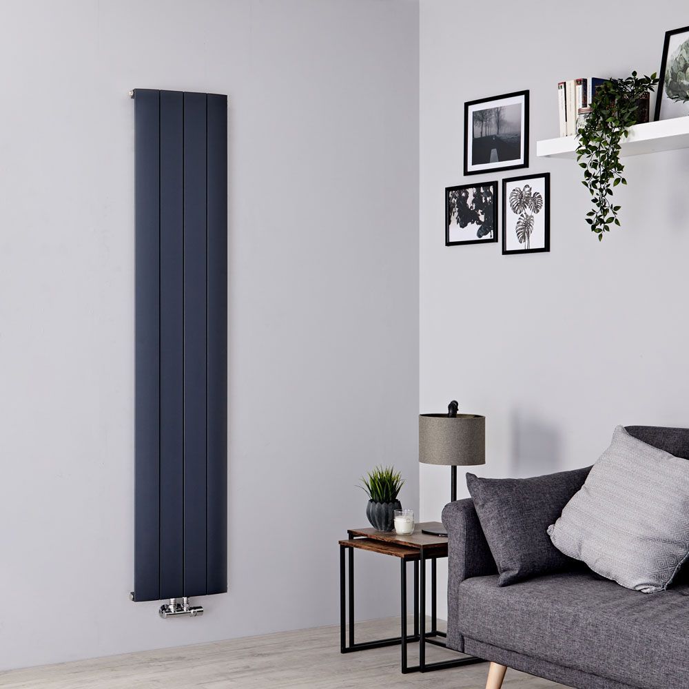Radiador de Diseño Vertical Antracita en Aluminio - Aurora - Disponible en Distintas Medidas