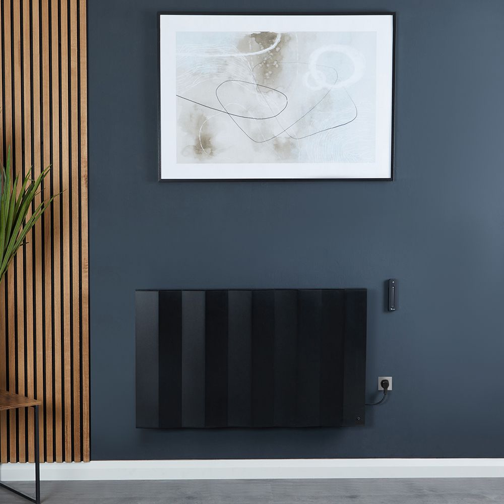 Radiador de Diseño Eléctrico Horizontal en Aluminio Negro - 600mm x 1000mm -  Notus V