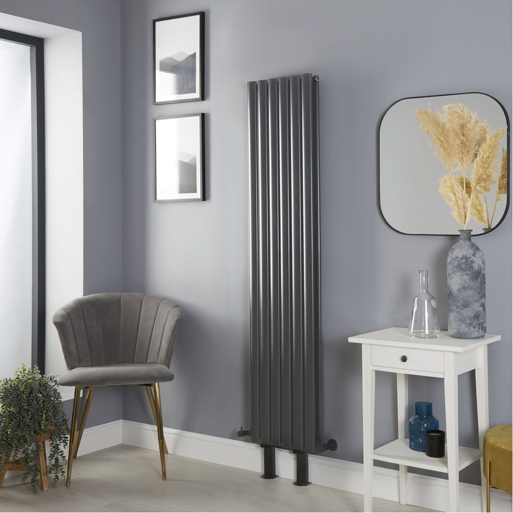 Radiador de Diseño Vertical Revive Antracita con Pies de Soporte - Disponible en Distintas Dimensiones