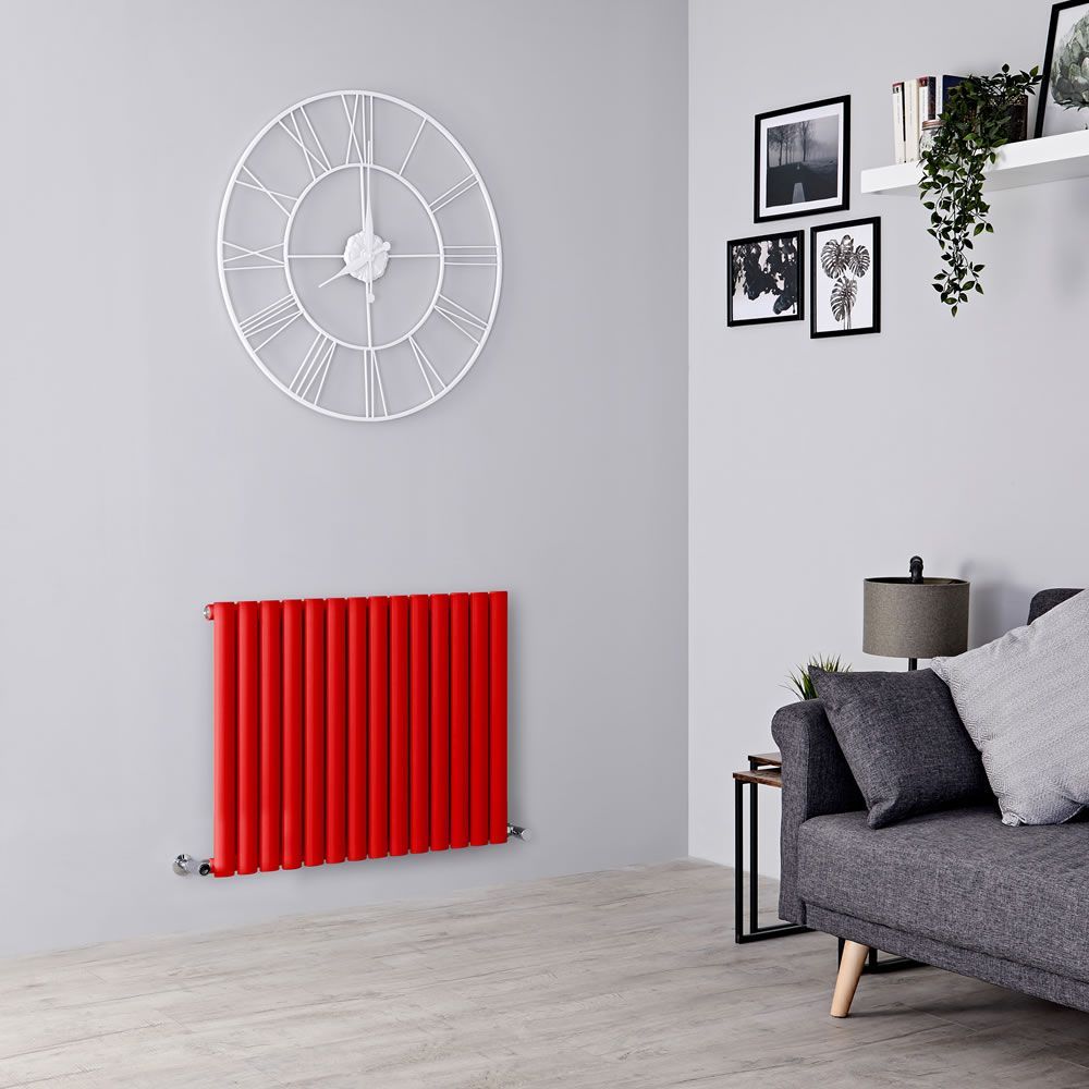 Radiador de Diseño Horizontal Panel Único - Rojo - Altura 635mm - Revive - Disponible en Distintas Medidas