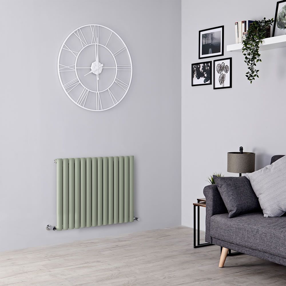 Radiador de Diseño Horizontal Panel Único - Verde Salvia - Revive - Altura 635mm - Disponible en Distintas Medidas