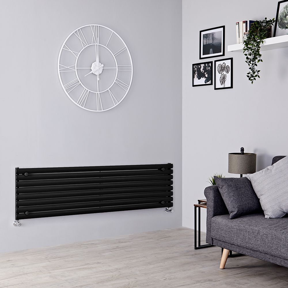 Radiador de Diseño Horizontal (Panel Único) - 472mm x 1600 mm - Negro Mate - Revive