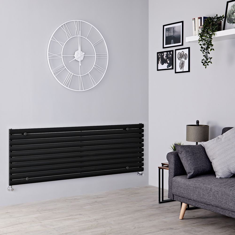 Radiador de Diseño Horizontal (Panel Único) - 590mm x 1600 mm - Negro Mate - Revive