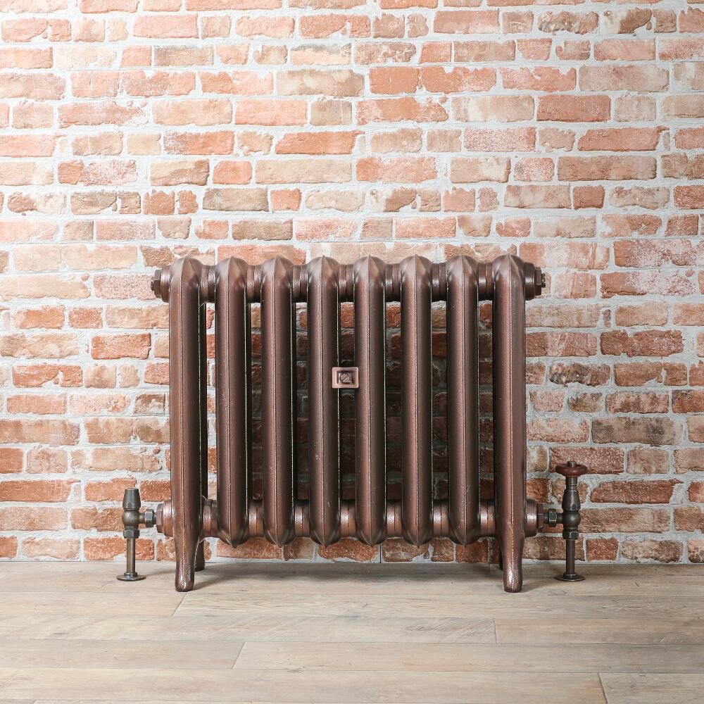 Radiador de Diseño Tradicional de 560mm de Hierro Fundido - Columnas Ovales - Color Cobre Antiguo - Erté - Disponible en Varias Medidas
