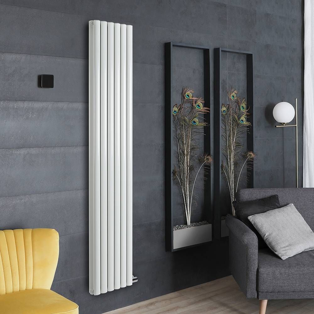 Radiador de Diseño Eléctrico Vertical - Acabado Blanco - 1784 x 354mm (Panel Doble) - Elección de Termostáto Wifi - Revive Ardus