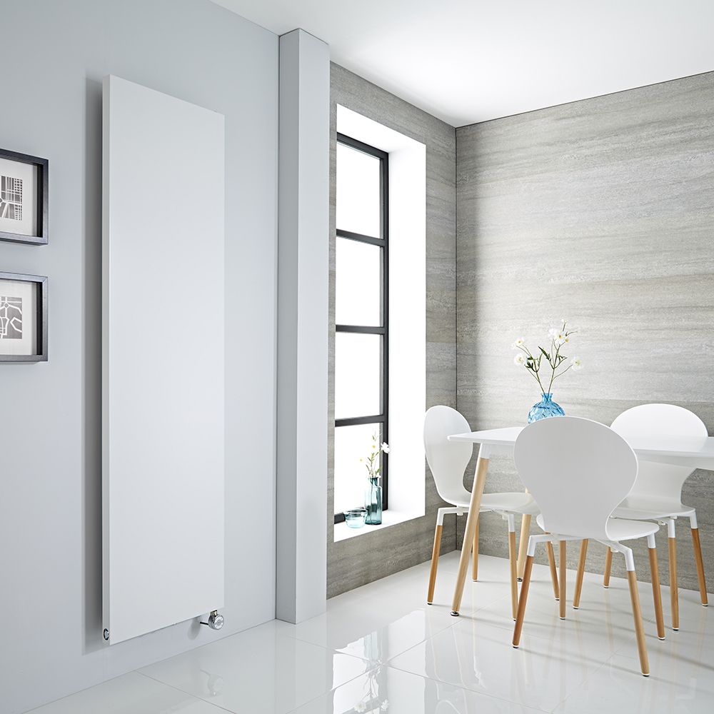 Radiador de Diseño Eléctrico Vertical Blanco - Panel Plano - 1800mm x 500mm (Panel Único) - Rubi - ECOSO de Hudson Reed