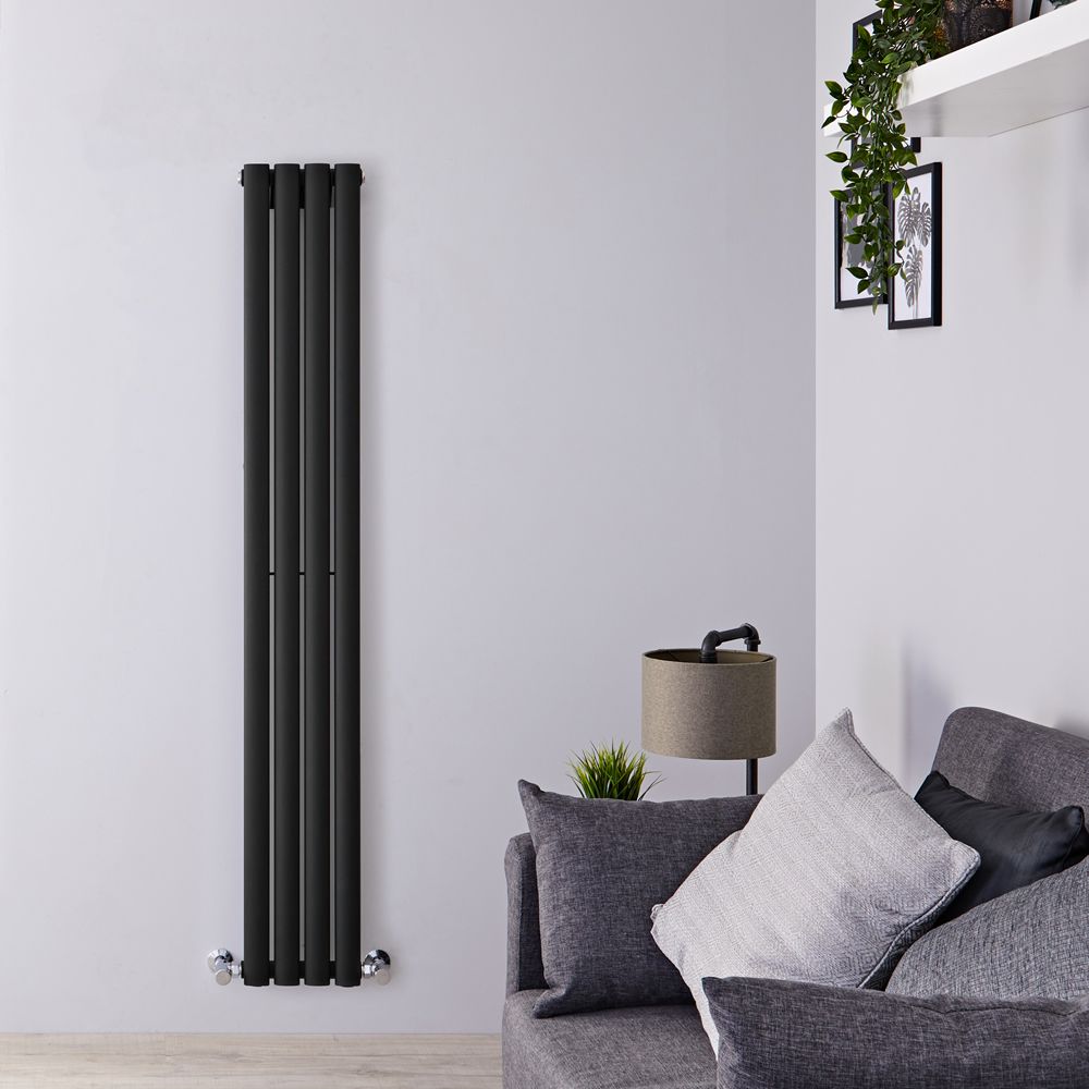 Radiador de Diseño Vertical (Panel Único) 1600mm x 236mm - Negro - Revive
