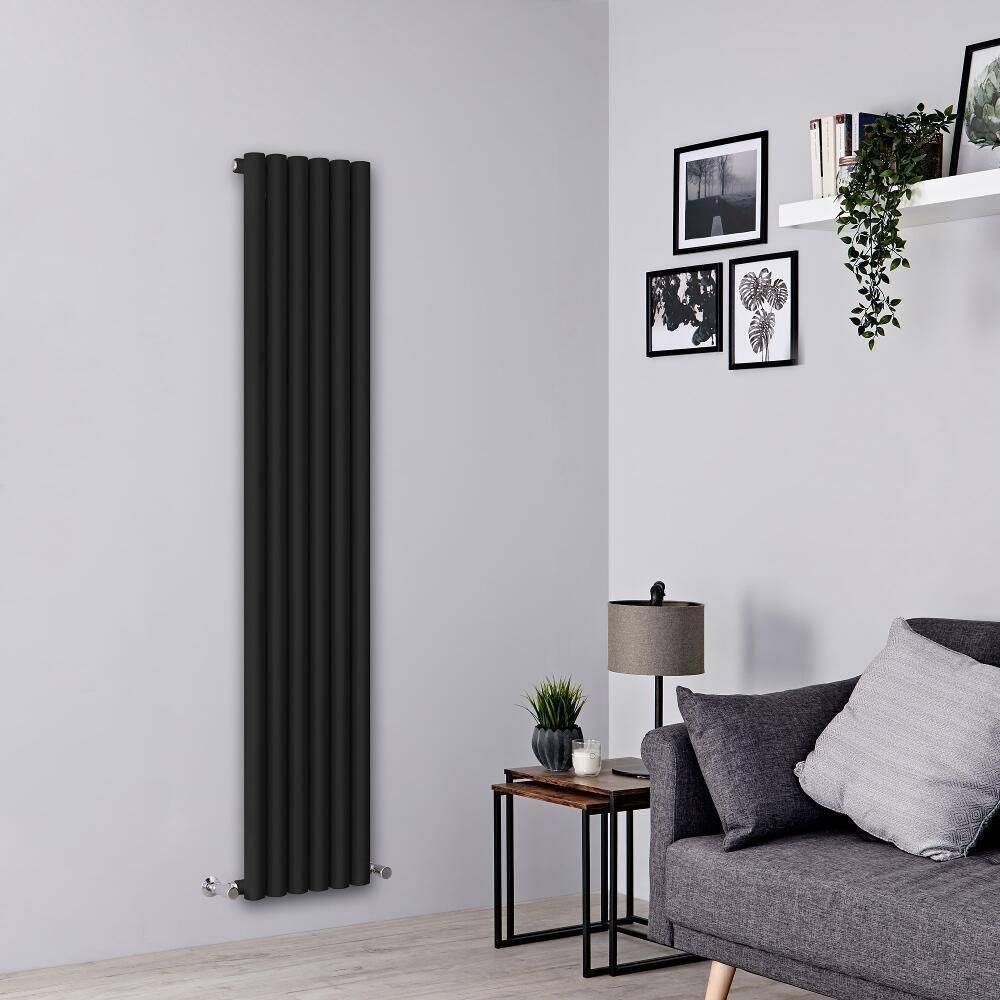 Radiador de Diseño Vertical (Panel Único) - 1600mm x 354 mm - Negro Mate - Savy