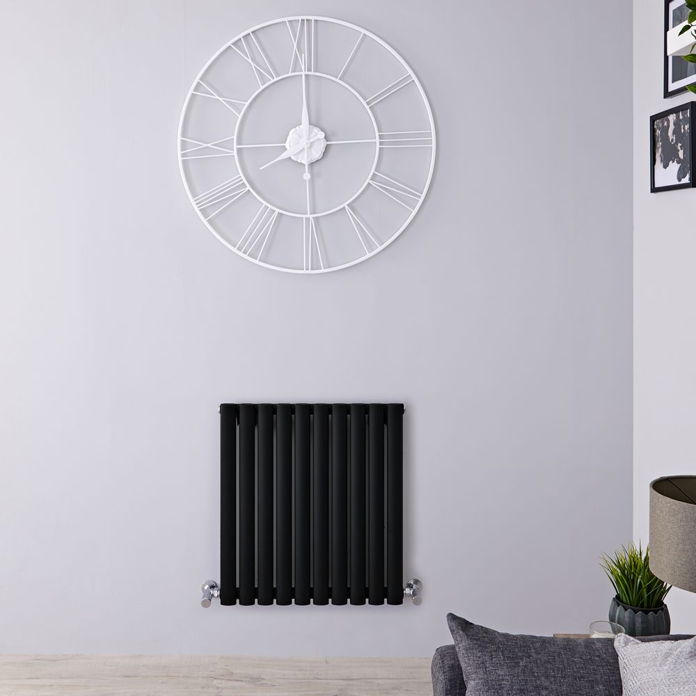 Radiador de Diseño Horizontal (Panel Único) 635mm x 590mm - Negro - Revive