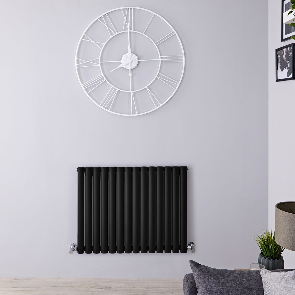 Radiador de Diseño Horizontal (Panel Único) 635mm x 826mm - Negro - Revive