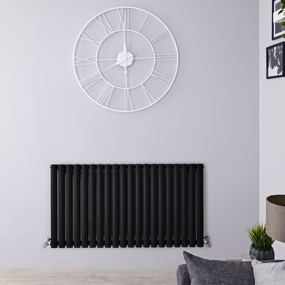 Radiador de Diseño Horizontal (Panel Único) 635mm x 1180mm - Negro - Revive
