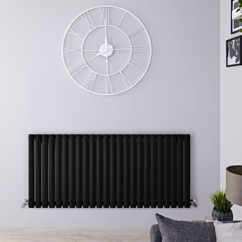 Radiador de Diseño Horizontal (Panel Único) 635mm x 1416mm - Negro - Revive