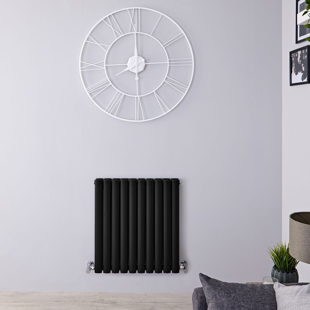 Radiador de Diseño Horizontal (Panel Doble) 635mm x 590mm - Negro - Revive