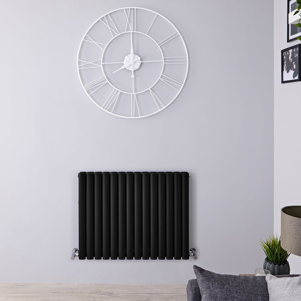 Radiador de Diseño Horizontal (Panel Doble) 635mm x 826mm - Negro - Revive