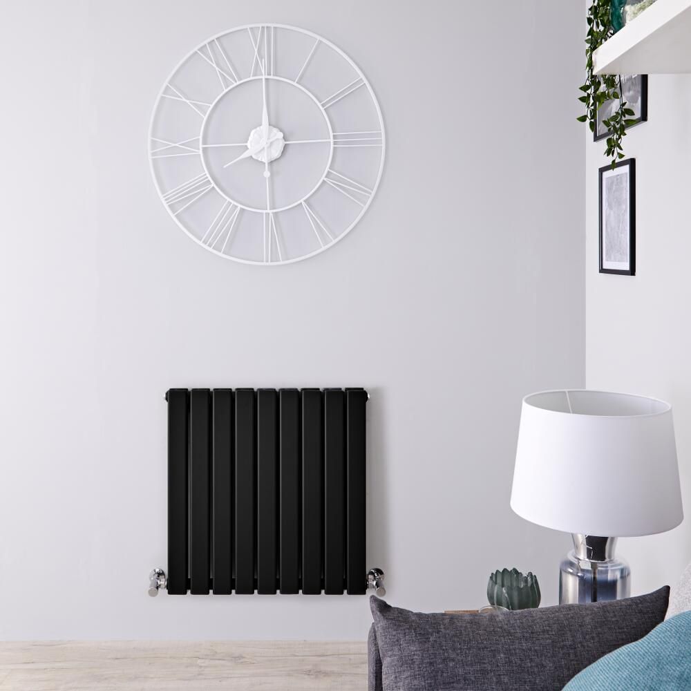 Radiador de Diseño Horizontal con Paneles Planos (Panel Doble) 635mm x 630mm - Negro - Delta