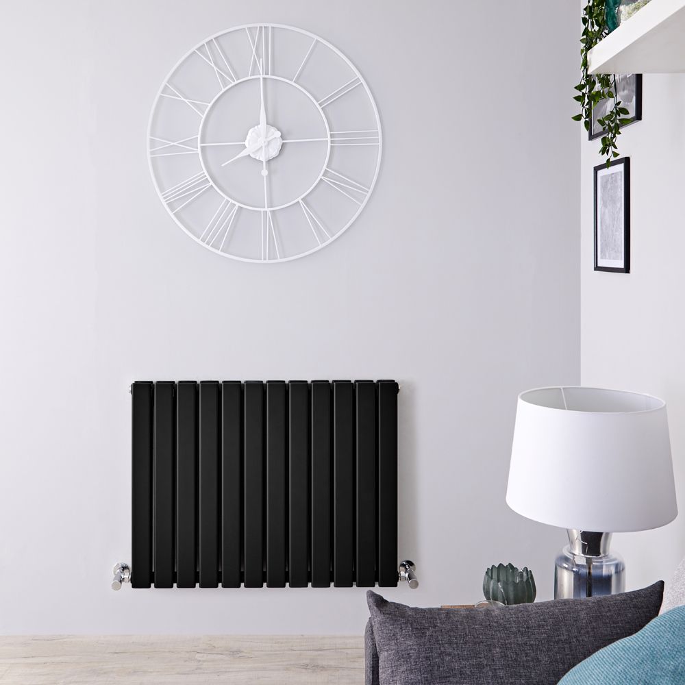 Radiador de Diseño Horizontal con Paneles Planos (Panel Doble) 635mm x 980mm - Negro - Delta