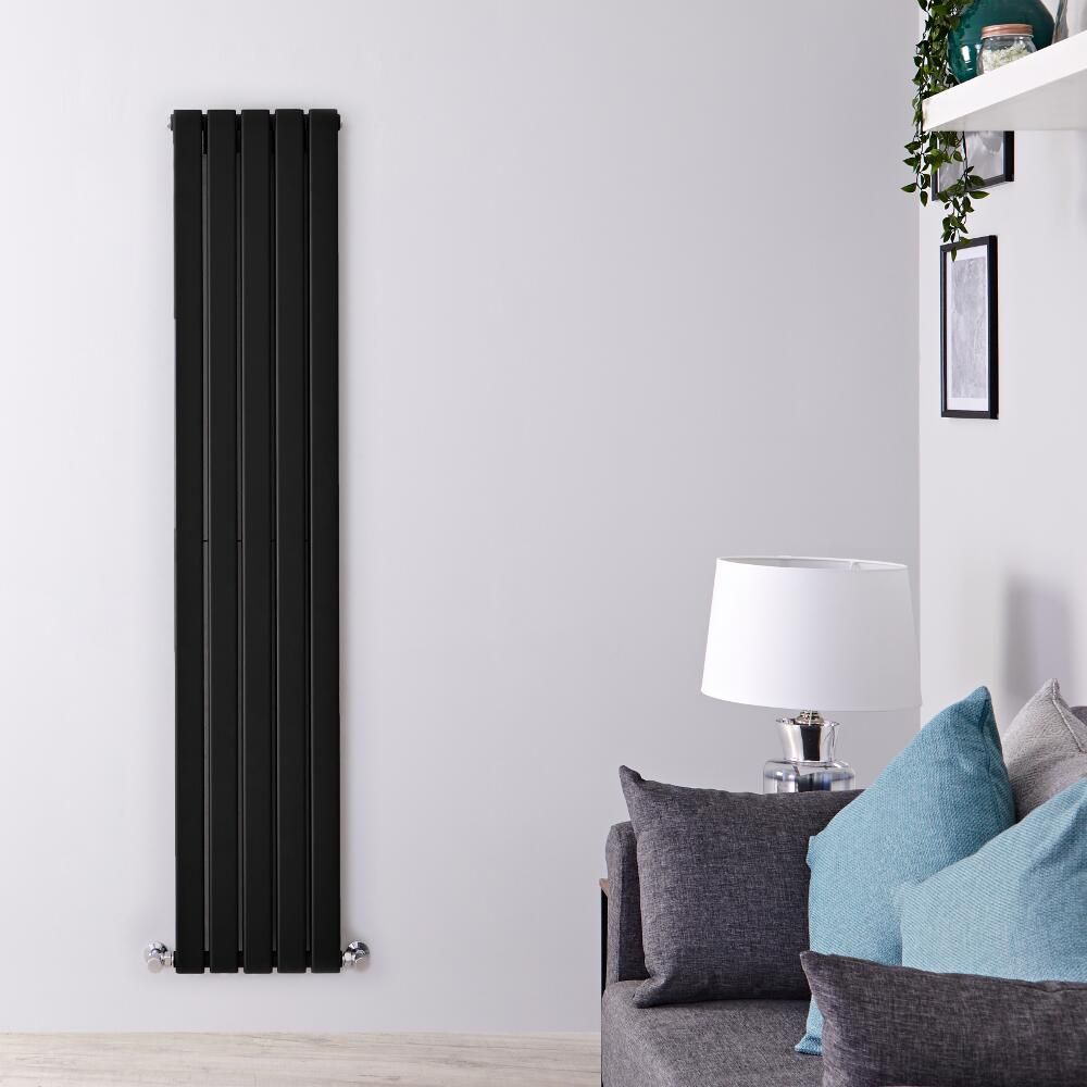 Radiador de Diseño Vertical (Panel Doble) 1600mm x 350mm - Negro - Delta