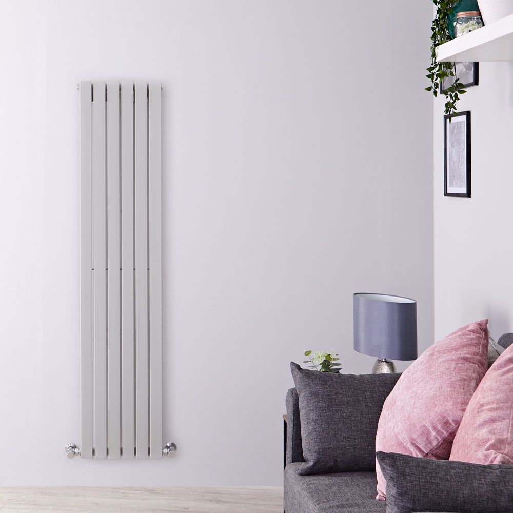 Radiador de Diseño Vertical (Panel Único) - 1600mm x 354 mm - Plateado - Sloane