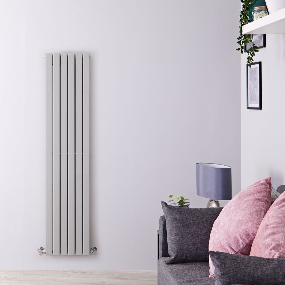 Radiador de Diseño Vertical (Panel Doble) - 1600mm x 354 mm - Plateado - Sloane
