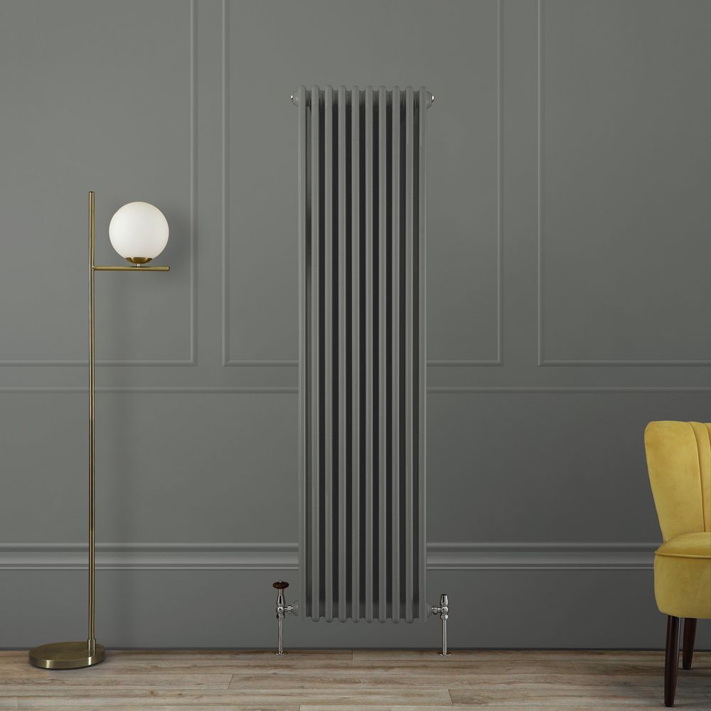 Radiador Tradicional Vertical con Columnas Triples de 1800mm - Disponible en Distintos Acabados Grises y Medidas - Regent