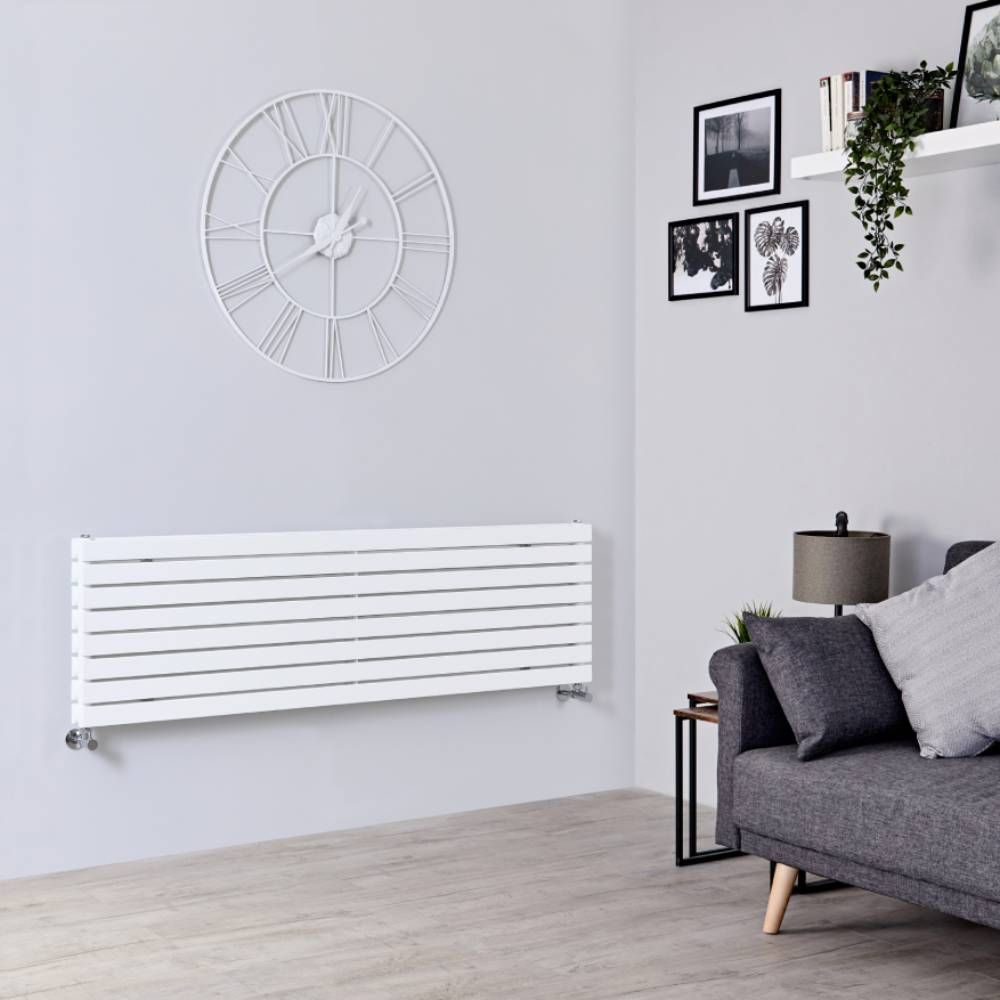 Radiador de Diseño Horizontal (Panel Doble) - 472mm x 1600 mm - Blanco - Sloane