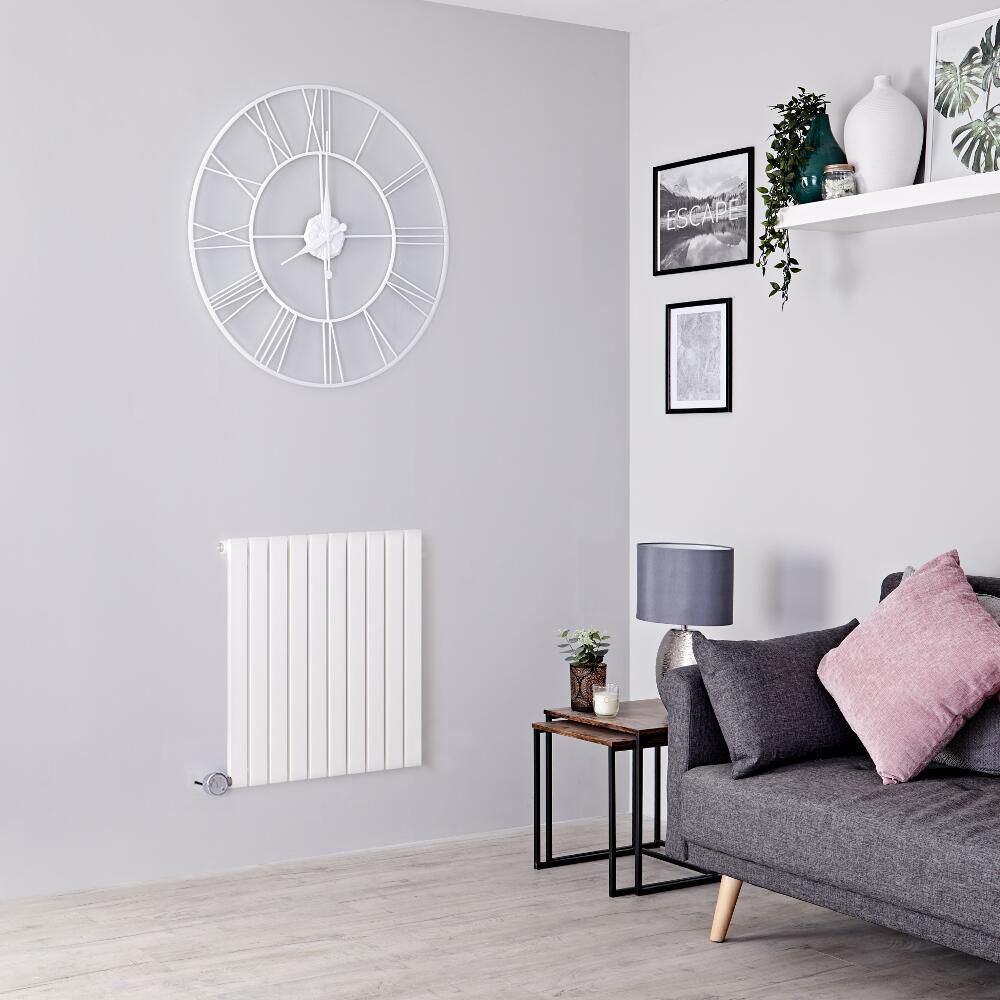 Radiador de Diseño Eléctrico Horizontal - Blanco - 635mm x 590mm (Panel Único) - Sloane - ECOSO de Hudson Reed