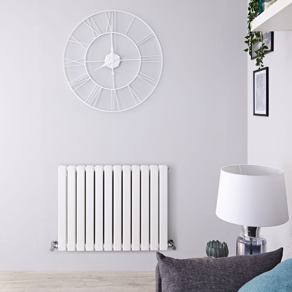 Radiador de Diseño Horizontal con Paneles Planos (Panel Doble) 635mm x 840mm - Blanco - Delta