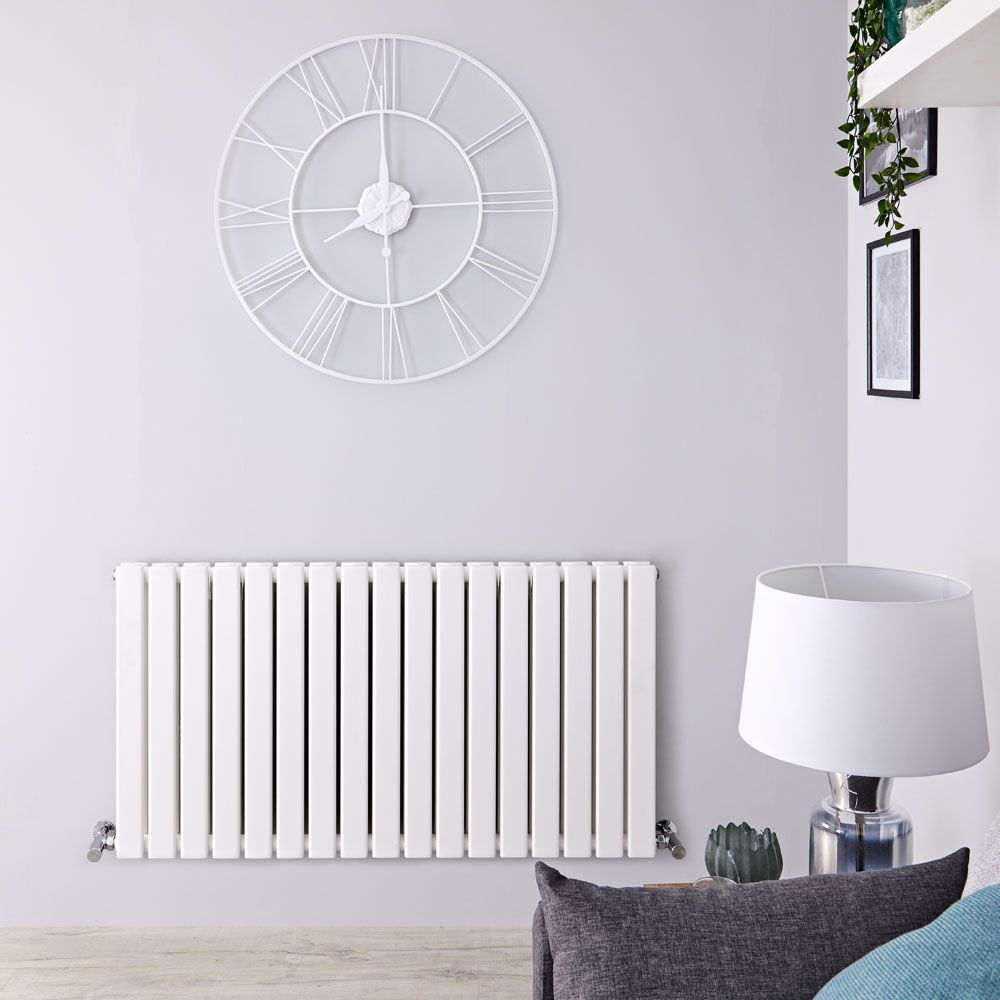 Radiador de Diseño Horizontal con Paneles Planos (Panel Doble) 635mm x 1190mm - Blanco - Delta