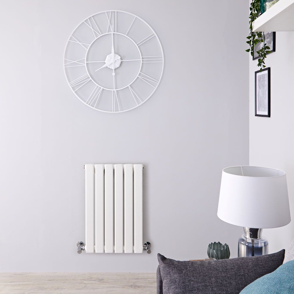 Radiador de Diseño Horizontal con Paneles Planos (Panel Único) 635mm x 420mm - Blanco - Delta