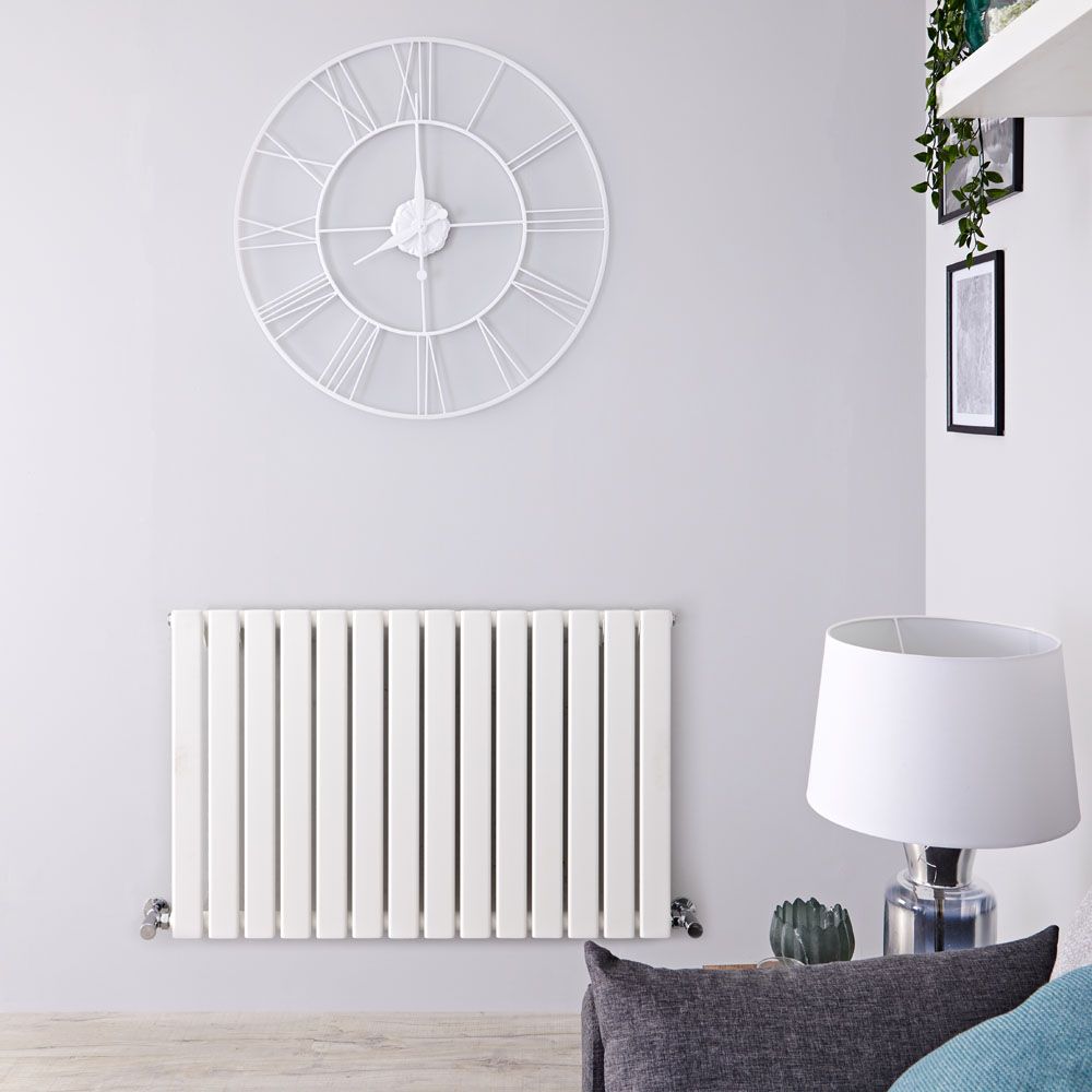 Radiador de Diseño Horizontal con Paneles Planos (Panel Único) 635mm x 980mm - Blanco - Delta