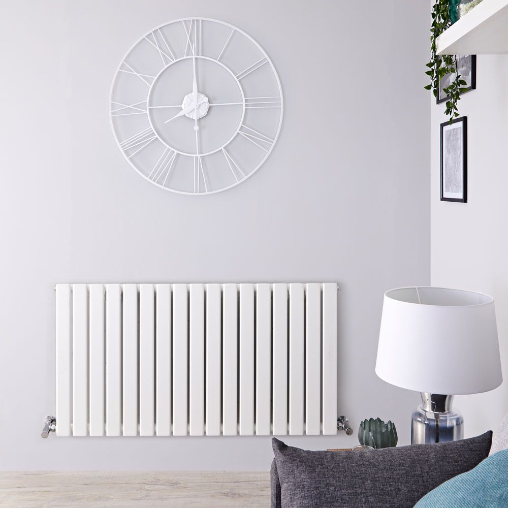 Radiador de Diseño Horizontal con Paneles Planos (Panel Único) 635mm x 1190mm - Blanco - Delta