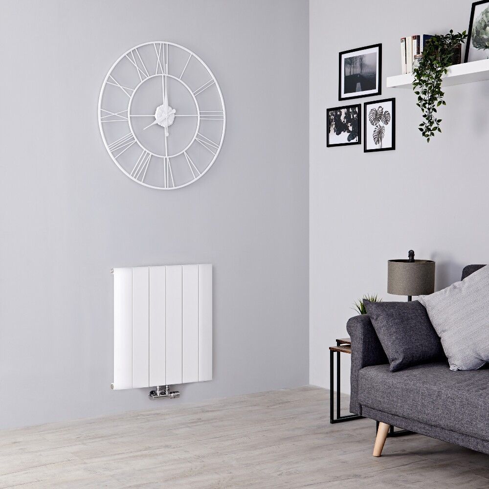 Radiador de Diseño Horizontal - Blanco Mate - en Aluminio de 600mm con Conexión Central - Disponible en Distintas Medidas - Aurora