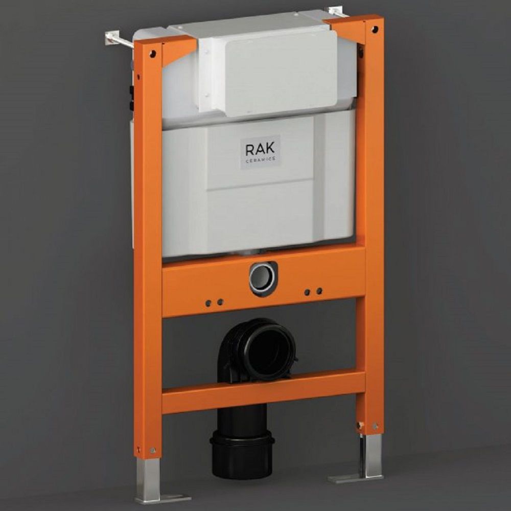 Cisterna de Descarga Empotrable con Estructura Metálica Baja para Inodoro Suspendido - Selección de Placas de Descarga - RAK Ecofix x Hudson Reed