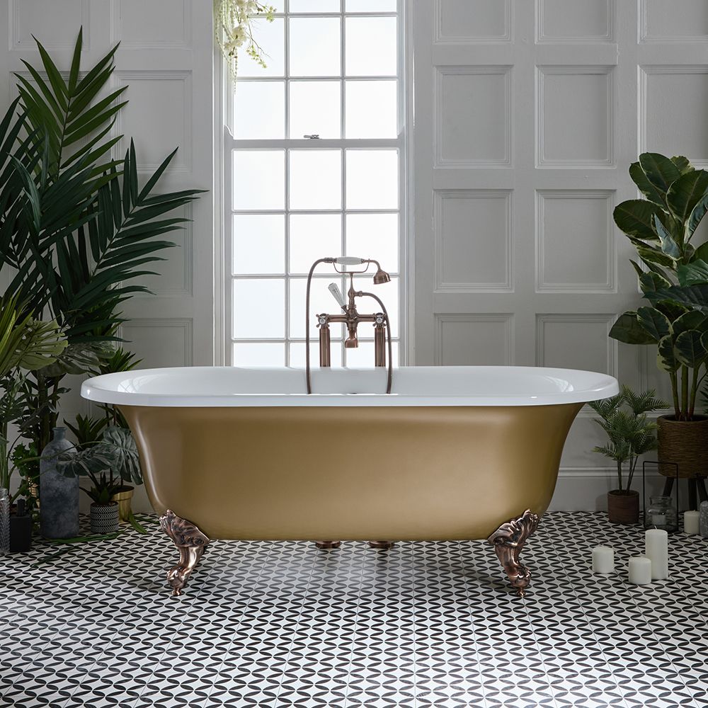 Bañera Exenta Tradicional con Borde Redondeado - 1730mm x 780mm - Disponible en Distintos Acabados Metalizados  y con Patas en Distintos Acabados  - Richmond