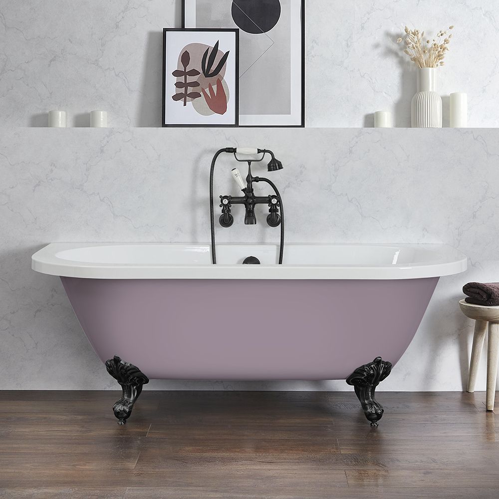 Bañera Exenta Tradicional con Sección de Apoyo Mural - 1685mm x 780mm -  Selección de Colores y Patas Disponibles en Distintos Acabados  - Richmond