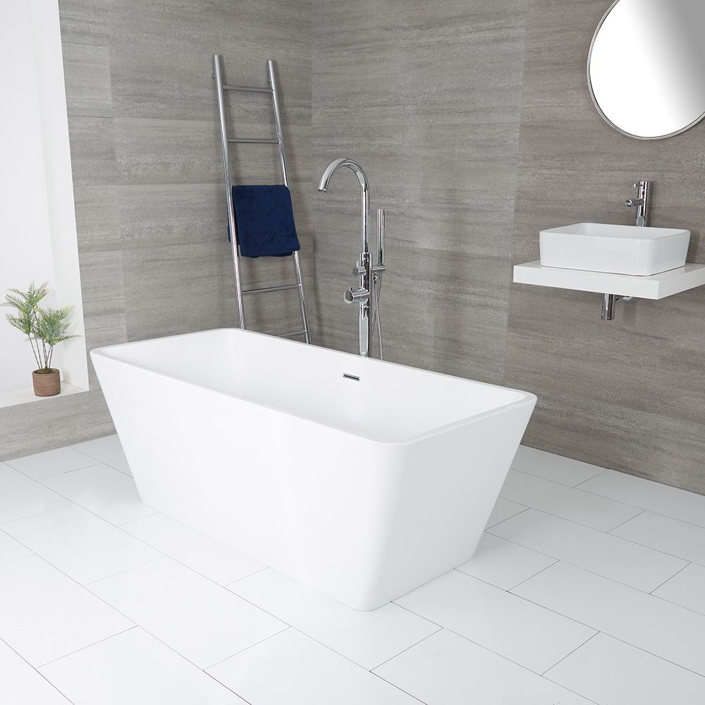 Bañera Exenta Rectangular Moderna 1615 x 720 x 585mm - Sandford