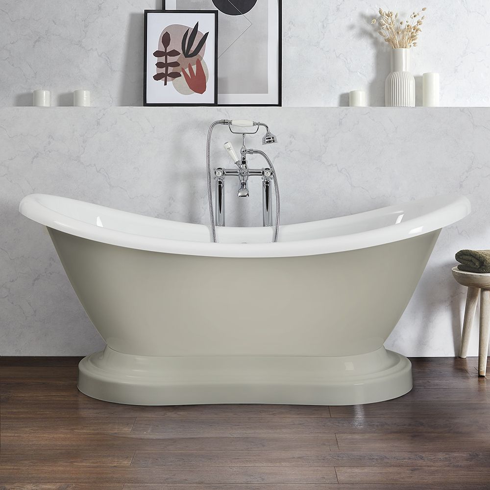 Bañera Exenta Tradicional con Doble Respaldo con Base - 1750mm x 730mm - Disponible en Distintos Acabados - Ryther