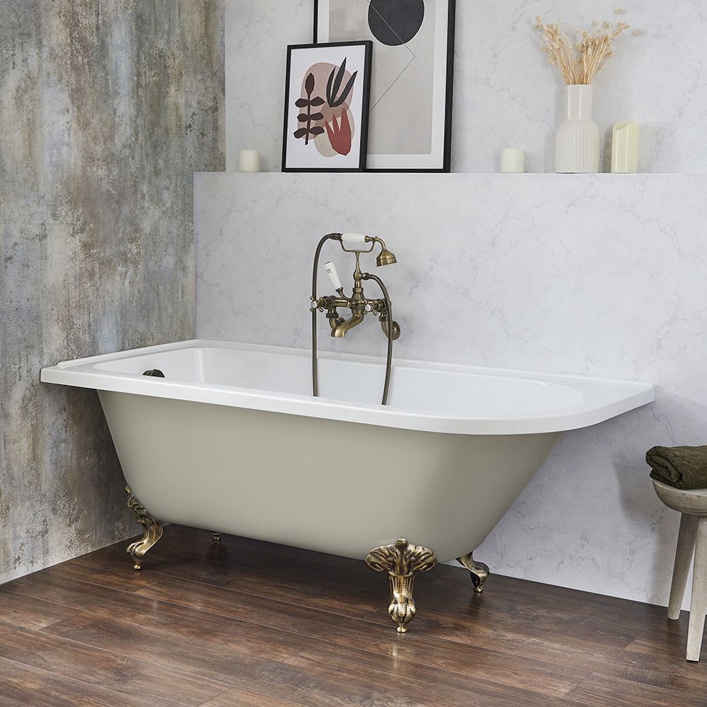 Bañera Exenta Tradicional para Esquina -  1685mm x 750mm -  Selección de Colores y Patas Disponibles en Distintos Acabados  - Versión Izquierda o Derecha - Legend