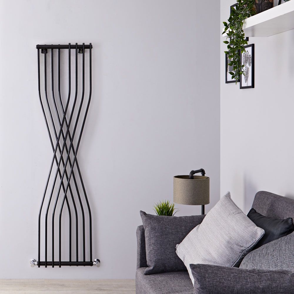 Radiador de Diseño Vertical - 1800mm x 450 mm - Negro Mate - Delta