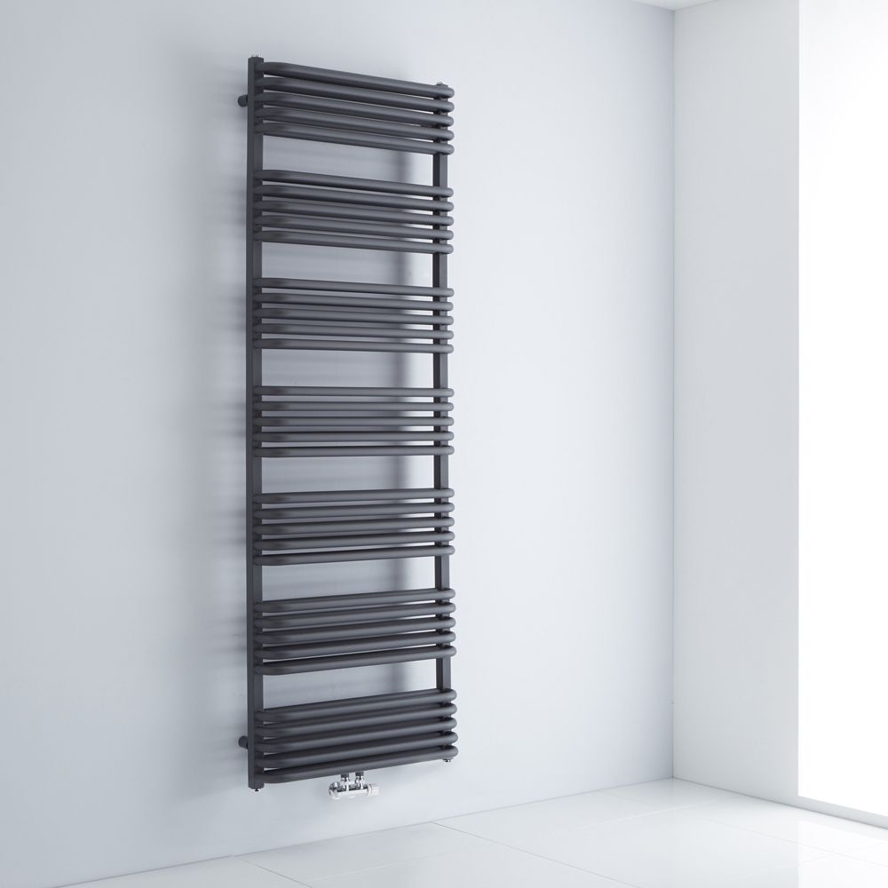 Radiador Toallero - Curvo - con Conexión Central - 1800mm x 600mm - Antracita - Arch